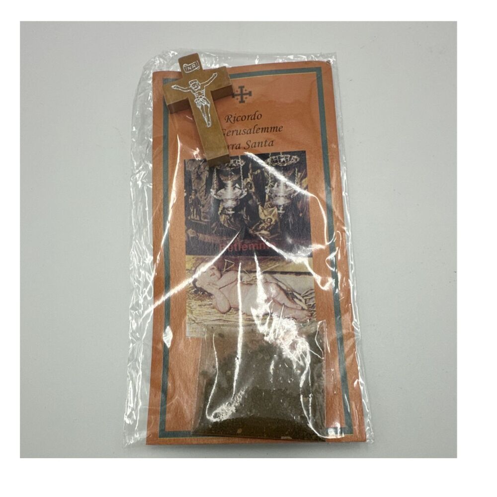 Bethlehem Crucifix Christian Collectible with Holy Land Soil Handmade Souvenir